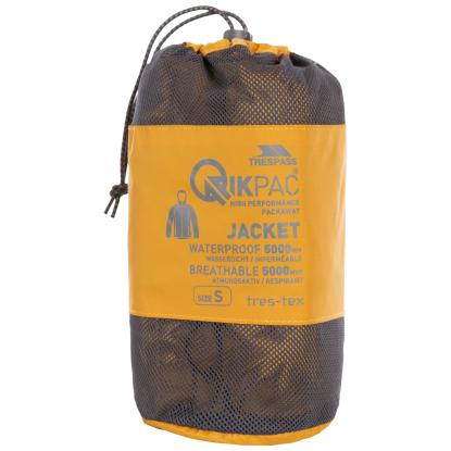 Trespass QIKPAC X packaway regnjakke med pose, unisex, gul