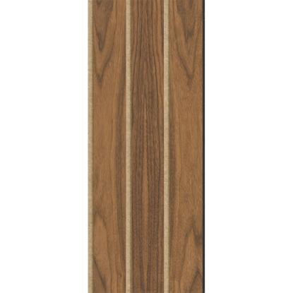 I-Wood Medio+ 3-lamel akustikpanel, klar olieret, brun filt og sort kerne, valnøddefiner, 17 x 300 mm