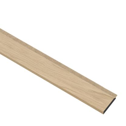 I-Wood afslutningsliste til 4-lamel akustikpanel, hvid olieret, beige filt og sort kerne, egefiner, 17 x 67 mm
