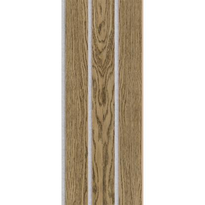 I-Wood Basic 3-lamel akustikpanel, mørkebrun olieret, grå filt og lys kerne, egefiner, 16 x 300 mm 