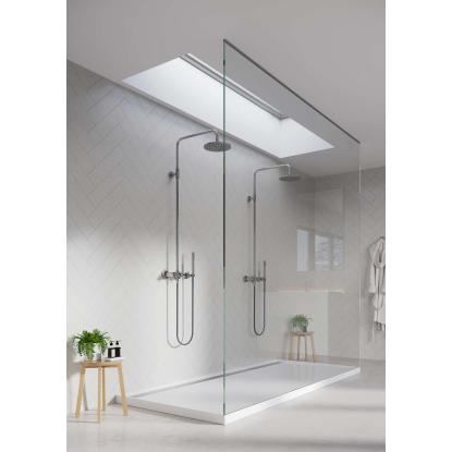 Fibo Cement vådrumspanel med sildebenslook, 10 x 600 x 2400 mm, terrazzo light silk
