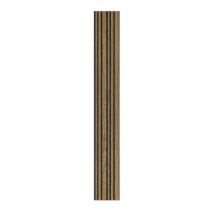 I-Wood Medio+ Mixed akustikpanel, mørkebrun olieret, sort filt og sort kerne, egefiner, 17 x 300 mm