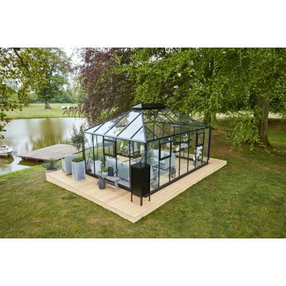Juliana Grand Oase orangeri 18,8 m², antracit, 3 mm hærdet glas