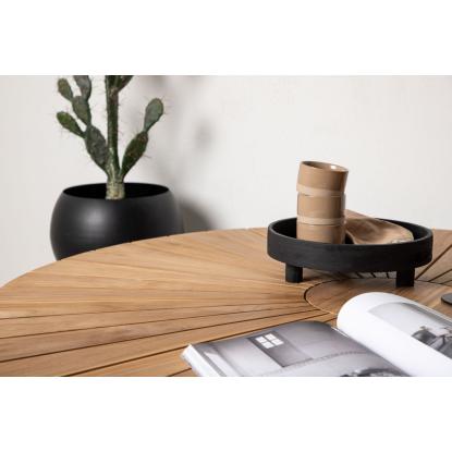 Venture Design Mexico rundt havebord, teaktræ, sort/natur, Ø140 cm