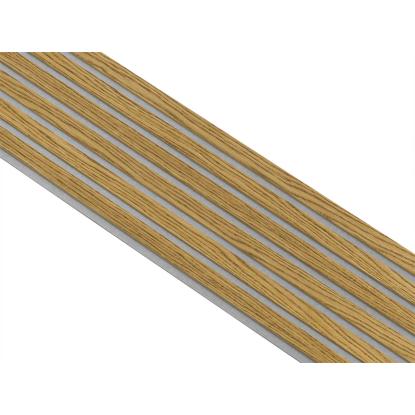 I-Wood Medio+ Original akustikpanel, brun olieret, grå filt og lys kerne, egefiner, 16 x 300 mm