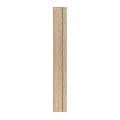 I-Wood Medio+ 3-lamel akustikpanel, hvid olieret, brun filt og lys kerne, egefiner, 16 x 300 mm
