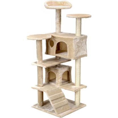 XXL kradsetræ til katte, beige, 131 x 58 x 50 cm