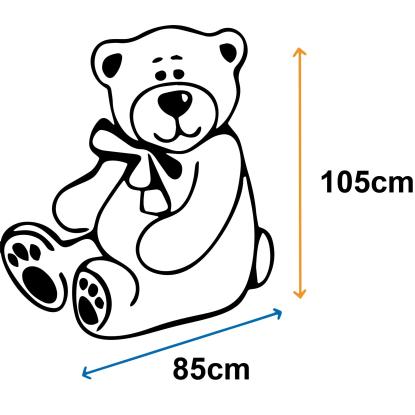 Bamse, bjørn med "I love you", grå, 190 cm