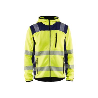 Blåkläder 4923 high vis strikket softshell jakke, hi-vis gul/marineblå