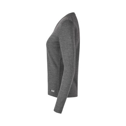 Seven Seas S671 The knit pullover med v-hals, dame, mørk grå melange