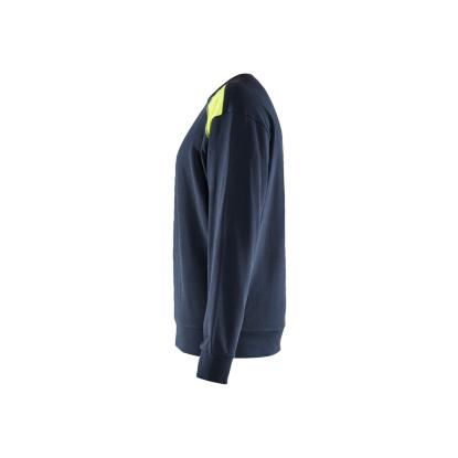 Blåkläder 3580 sweatshirt, mørk marineblå/hi-vis gul