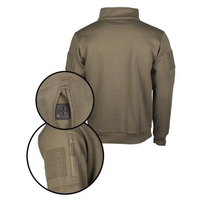 Mil-Tec Tactical sweatshirt med lynlås, grøn