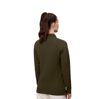 ID 0545 poloshirt med stretch, langærmet, dame, oliven