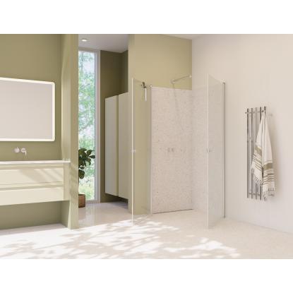 Scanbad Match A svingdør, H200 cm, satin/klart glas