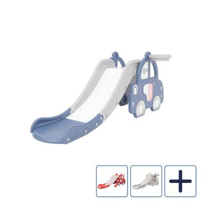Kids Zone legehus bil med rutsjebane og basketkurv