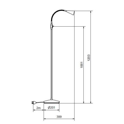 Belid Ledro gulvlampe, H121,6 cm, GU5,3, dæmpbar, mat sort