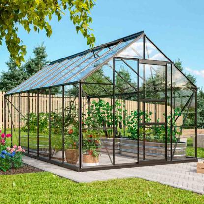 Vitavia Merkur 11500 drivhus, sort, 11,5 m², 3 mm hærdet glas