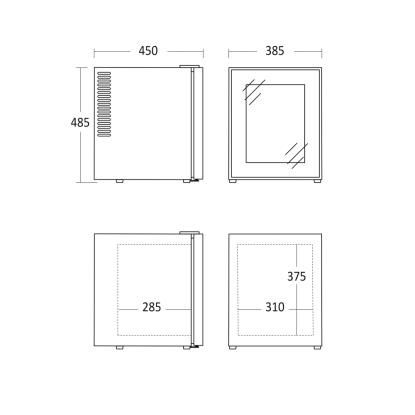 Scandomestic MB 32 BGD minibar, 32 liter