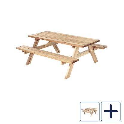 PLUS bord/bænkesæt, ThermoWood®, gyldenbrun/fyr