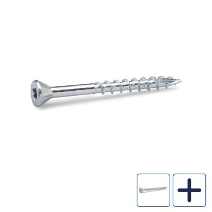 FAST spånpladeskrue til træ, elforzinket, T20, 4,2 mm - 500 stk.