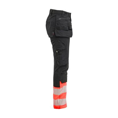 Blåkläder 7030 dame high vis buks stretch, sort/hi-vis rød