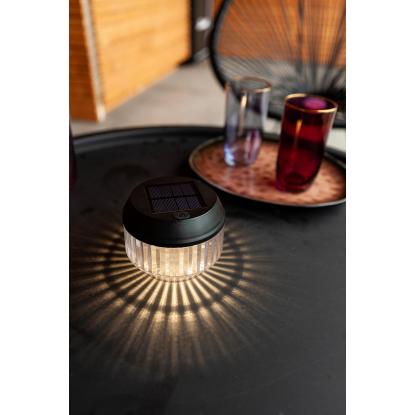 LUTEC DIVA LED batterilampe med solceller, Ø11 cm, IP44, sort - 2 stk.