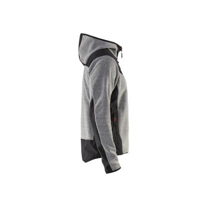 Blåkläder 5940 strikket jakke med softshell, gråmeleret/sort