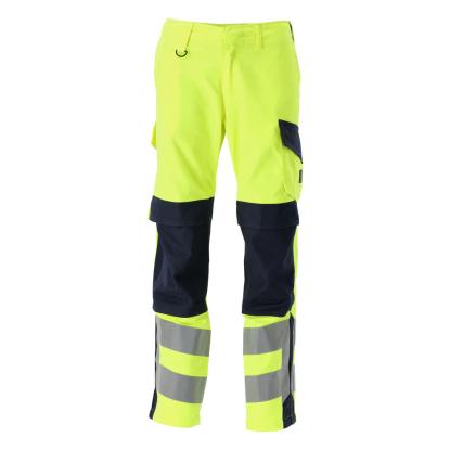 MASCOT MULTISAFE Arbon arbejdsbukser med knælommer, hi-vis gul/mørk marine