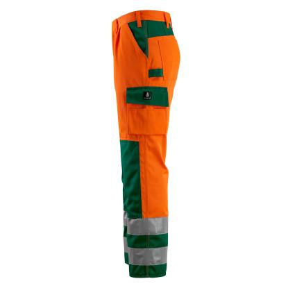 MASCOT SAFE COMPETE Olinda arbejdsbukser med knælommer, hi-vis orange/grøn
