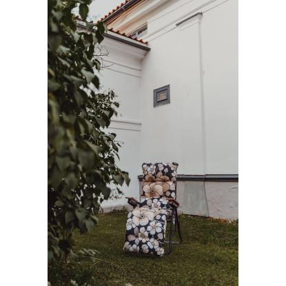 Varax Baden stol, sort stel, sort/beige-blomstret