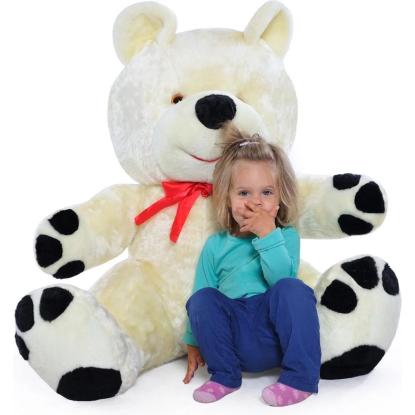 Bamse, bjørn, hvid/sort, 120 cm