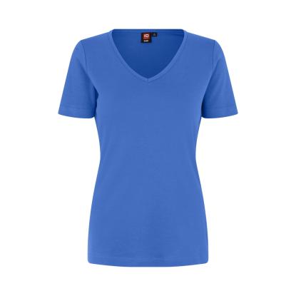ID 0506 Interlock T-shirt med v-hals, dame, azur