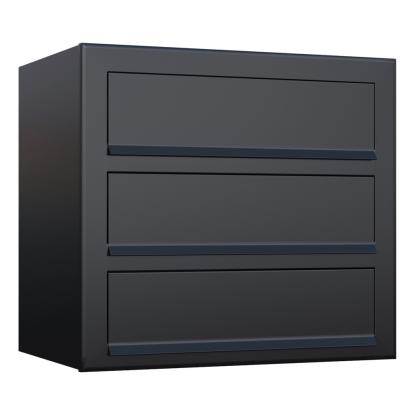 Bravios Cube Exclusive For Three postkasseanlæg uden lås, sort, 3 enheder