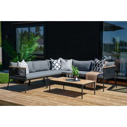 Venture Design Nettan hjørnesofasæt, sort/grå