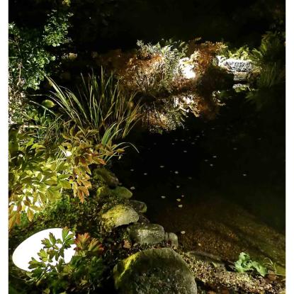 LightsOn Stone XL havelampe, IP54, Ø40 cm, grå