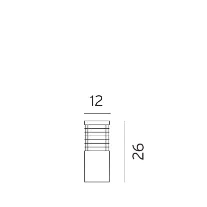 Norlys Halmstad pullert, lille, E27, IP65, sort,