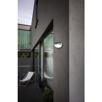 LUTEC Bubble udendørs LED væglampe med solceller, H12,6 cm, IP44, rustfrit stål