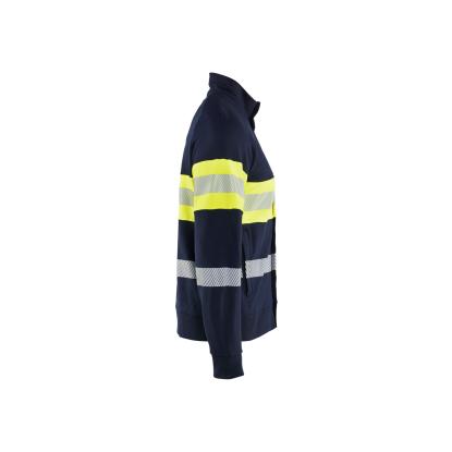 Blåkläder 3462 multinorm sweatshirt full zip inherent, marineblå/hi-vis gul