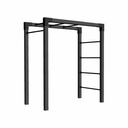 PLUS Outdoor fitness model 4 med sorte beslag, sort/fyr - 188 x 108 x 220 cm