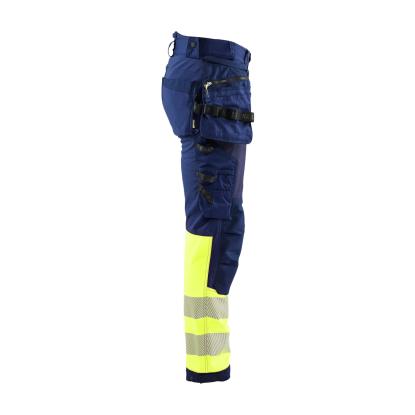 Blåkläder 1821 high vis softshell buks, marineblå/hi-vis gul