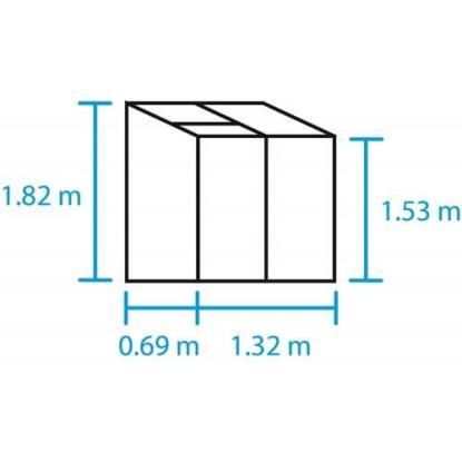 Halls Altan 2 vægdrivhus 0,9 m², alu, 4 mm poly