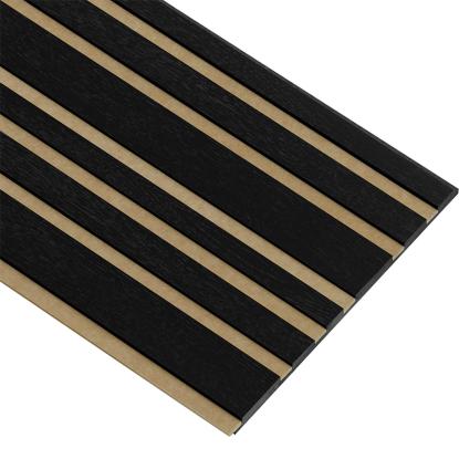 I-Wood Medio+ Mixed akustikpanel, sortmalet, brun filt og sort kerne, egefiner, 17 x 300 mm