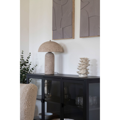 Astley bordlampe i papmaché, H49,5 cm, E27, stone