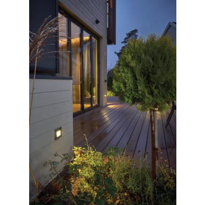 Norlys Namsos LED mini indbygget væglampe, IP65, aluminium