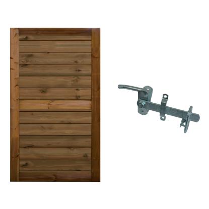 Frøslev FT systemhegn låge til 180 cm hegn, klink, 90 x 162 cm, profil 2904, klasse A/B, færdigsamlet, brunimprægneret fyr