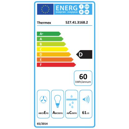 Thermex Decor 942 væghængt emhætte, stål, 60 cm
