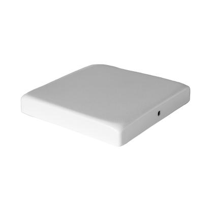 PLUS Classic stolpehat, hvid/stål, 91 x 91 mm