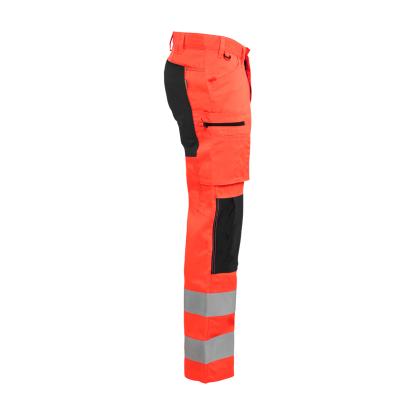 Blåkläder 1585 high vis buks med stretch, hi-vis rød/sort