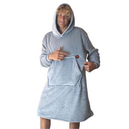 Glovii blød poncho med varme og USB-tilslutning, kompatibel med enhver 2A powerbank, grå