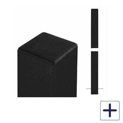 PLUS stålstolpe til nedstøbning, sort, 8 x 8 cm